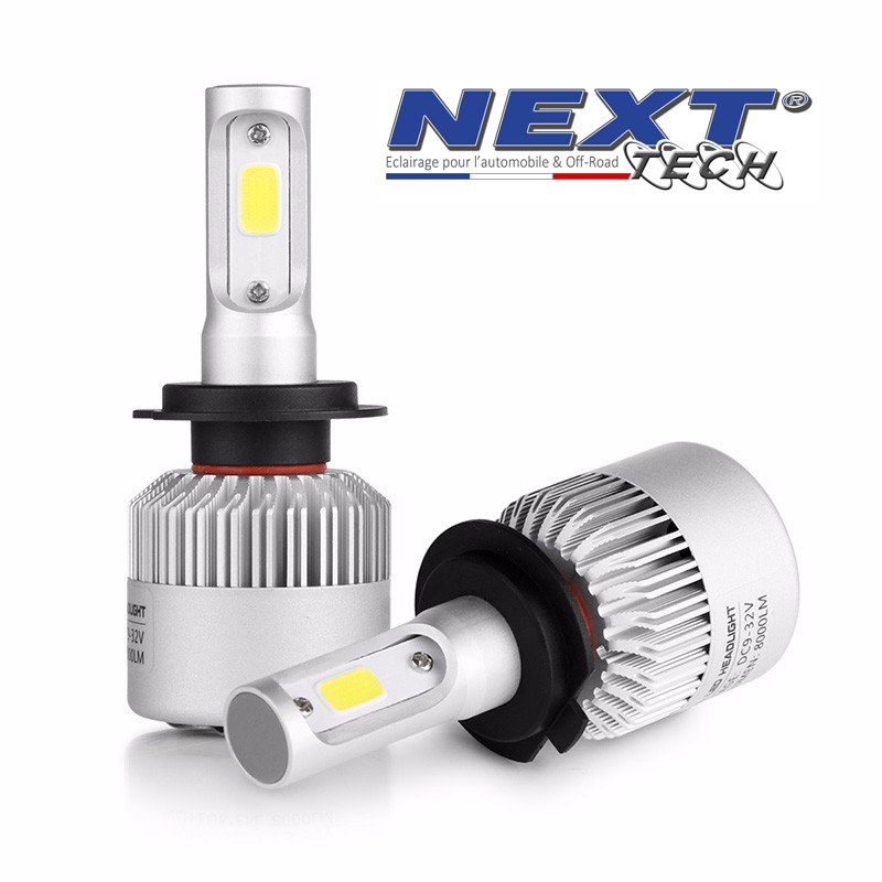 Paire ampoule LED ventilé 6500k disponible en H1 H4 H7 H8 H9 H11 Top -  Équipement auto