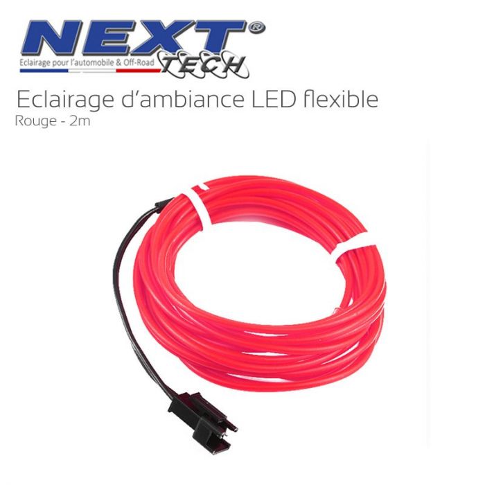 Red-2m -Bande lumineuse fluo led El pour intérieur de voiture