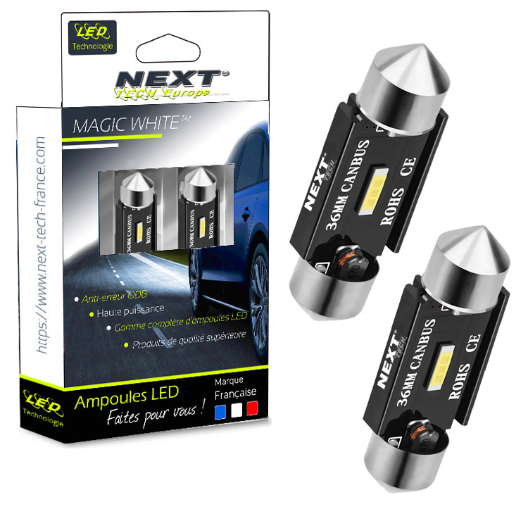 2x Ampoules Navette LED 31mm C5W  6500K Blanc Pur CANbus ANTI ERREUR Plug  & Play