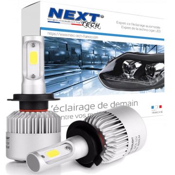Ampoule LED moto ventilée H11 H9 et H8 75W blanc - Next-Tech®