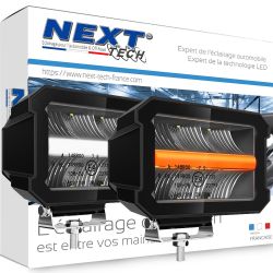 1x Phare Feu de Route + Diurne LED Néon 12-24V 5800lm marqué E Camion VTT  4x4