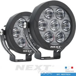 Pack x2 : Phare LED CRAWER rond universel (croisement/route) 