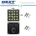 Feu de pénétration carré extra plat 12/24V 48W à 16 LEDS - Blanc